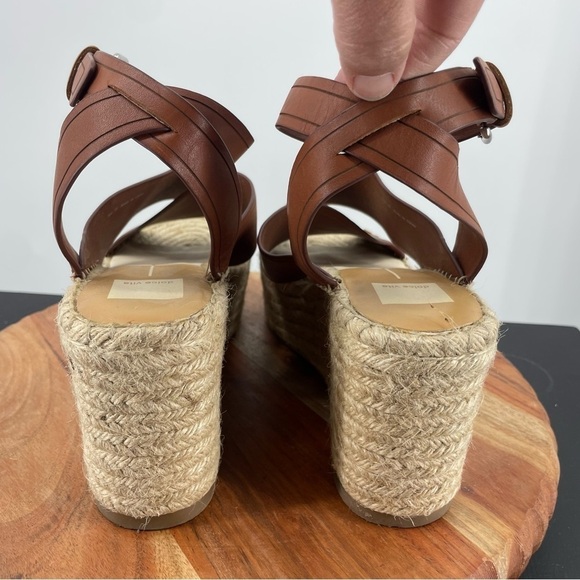 Dolce Vita Brown Leather Carsie Platform Espadrilles Sz 10 - Picture 4 of 8